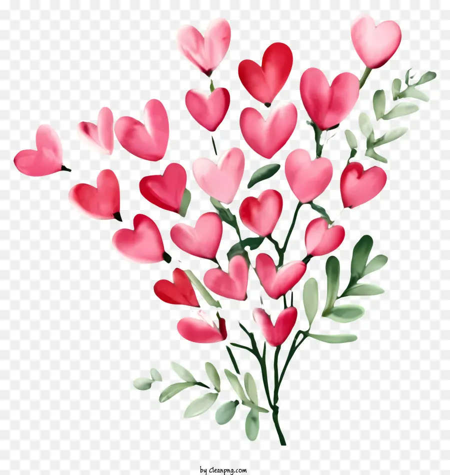 Buquê，Flores Em Forma De Coração Rosa PNG