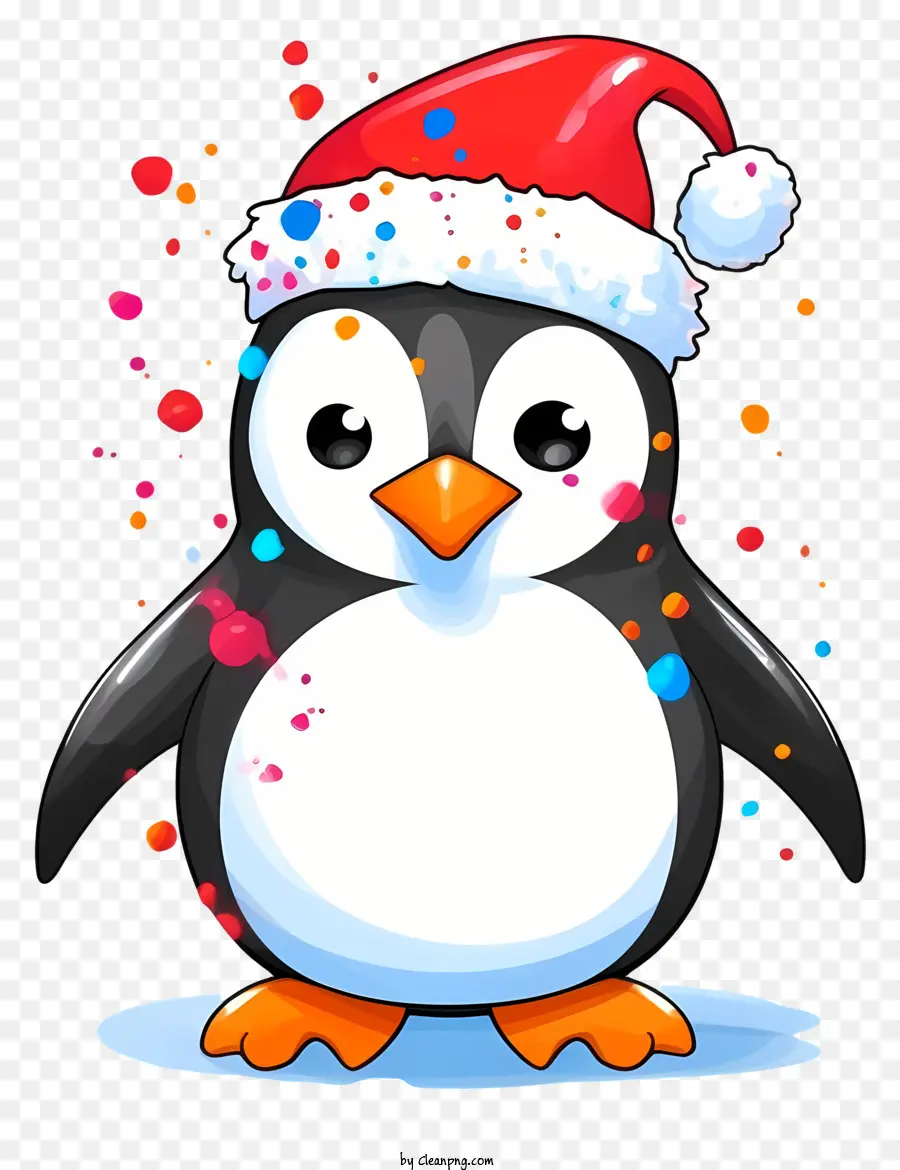 Cartoon Penguin，Papai Noel Hat PNG