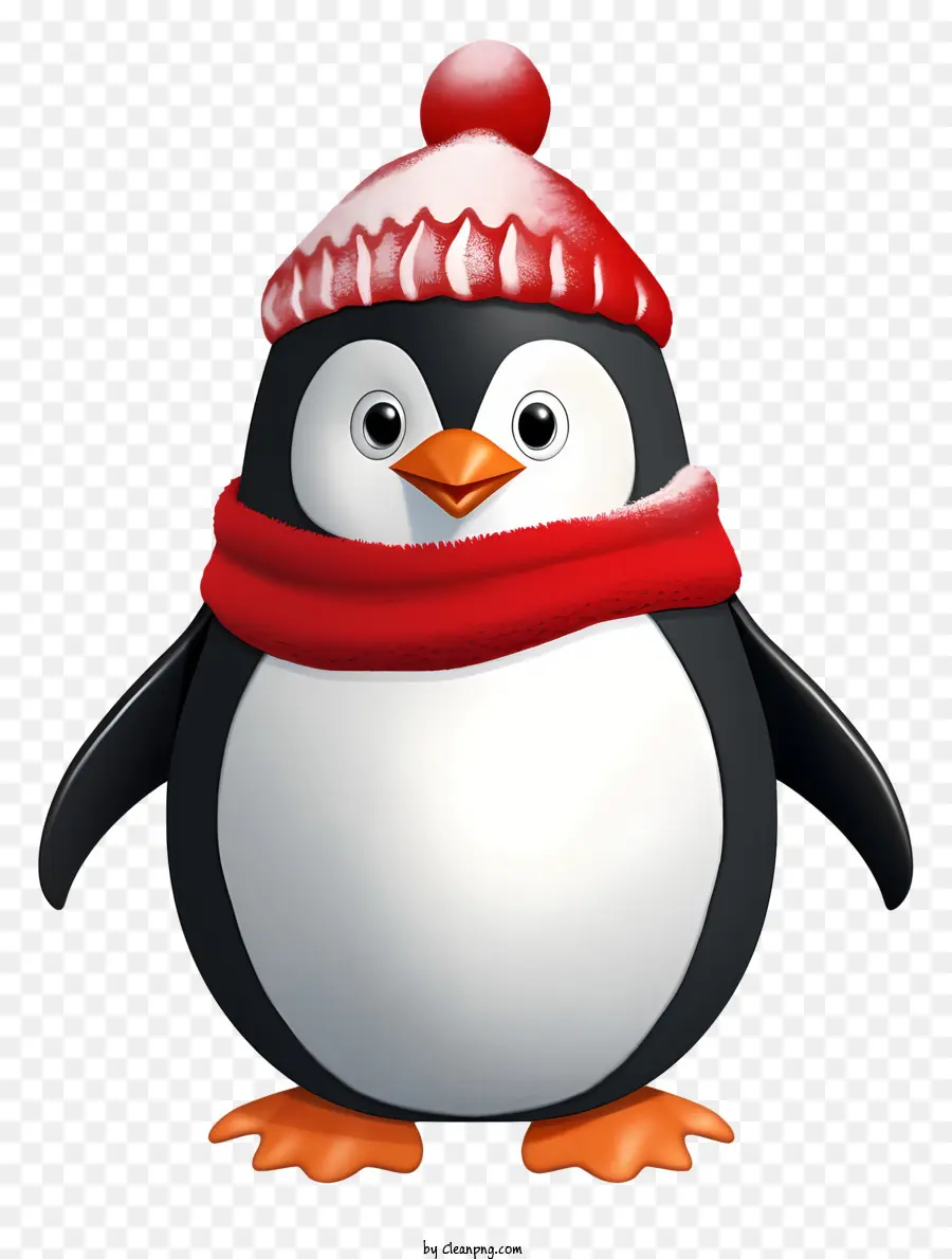 Penguin，Capinha De Malha Vermelha PNG