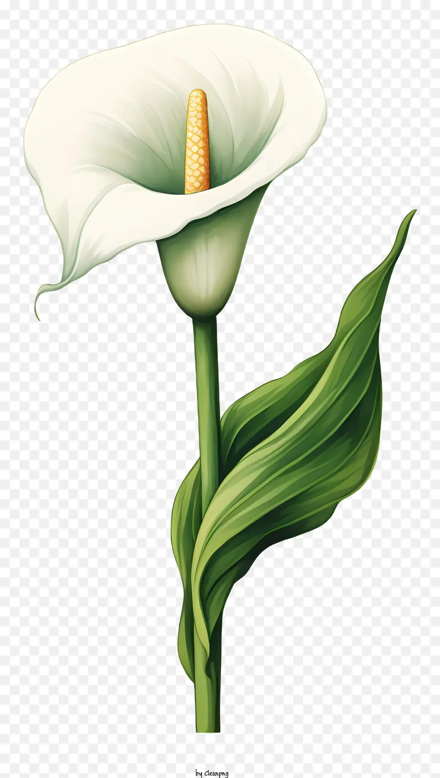 Call White Lily，Black Background PNG