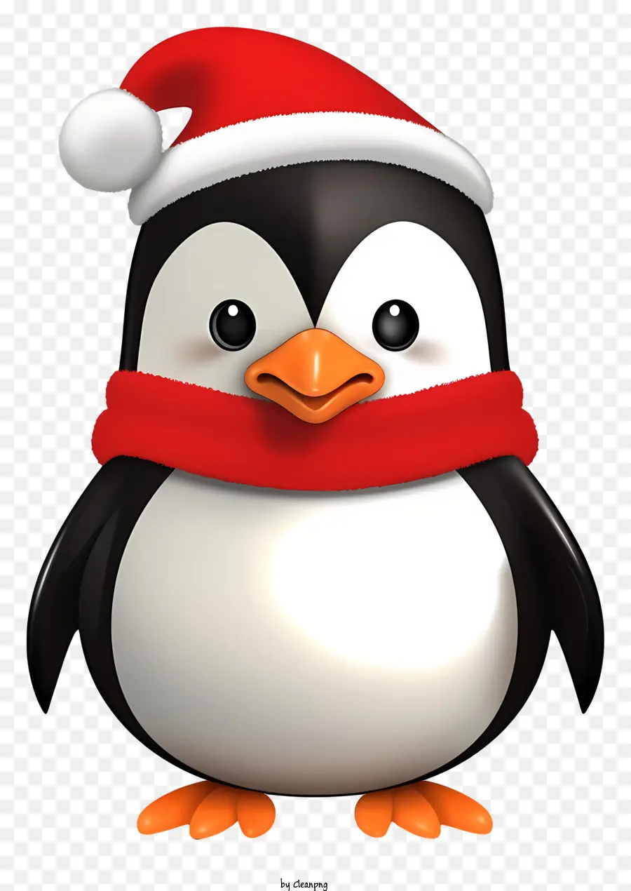 Penguin，Papai Noel Hat PNG