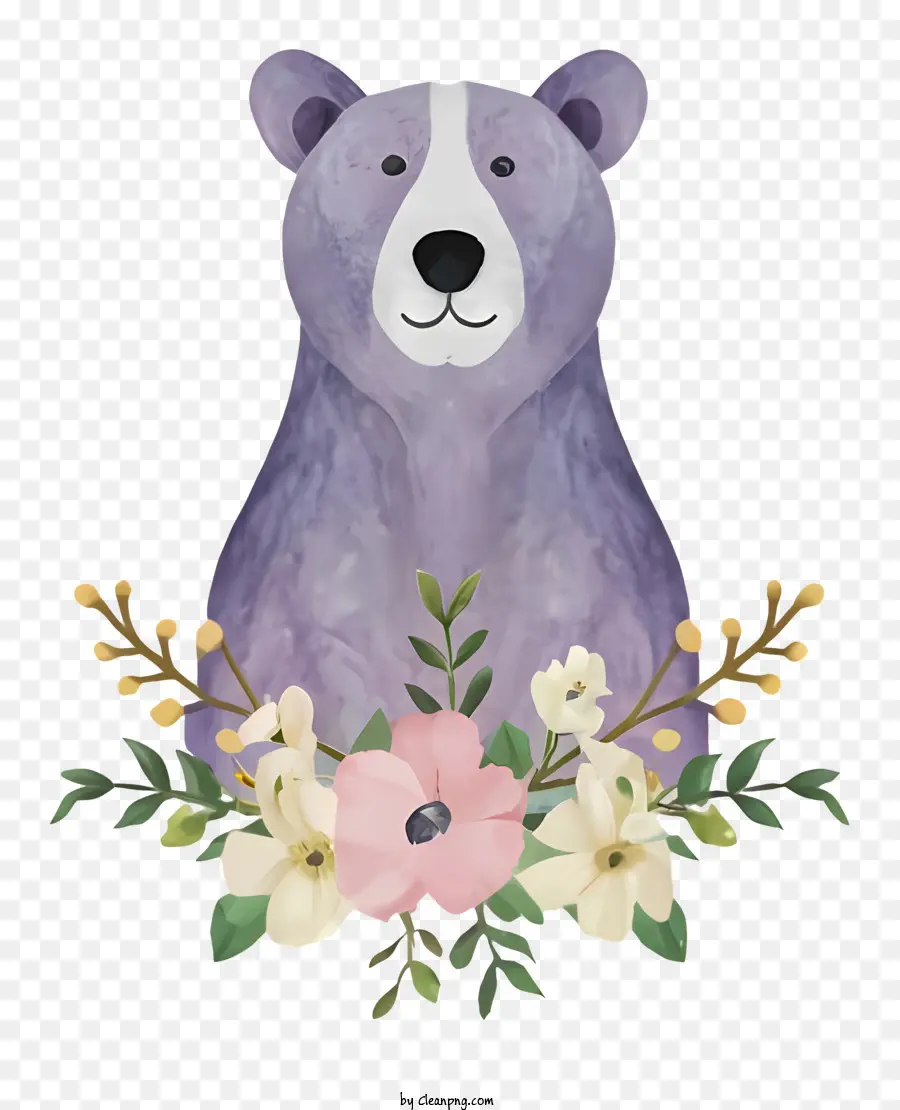Roxo Urso，Flores PNG