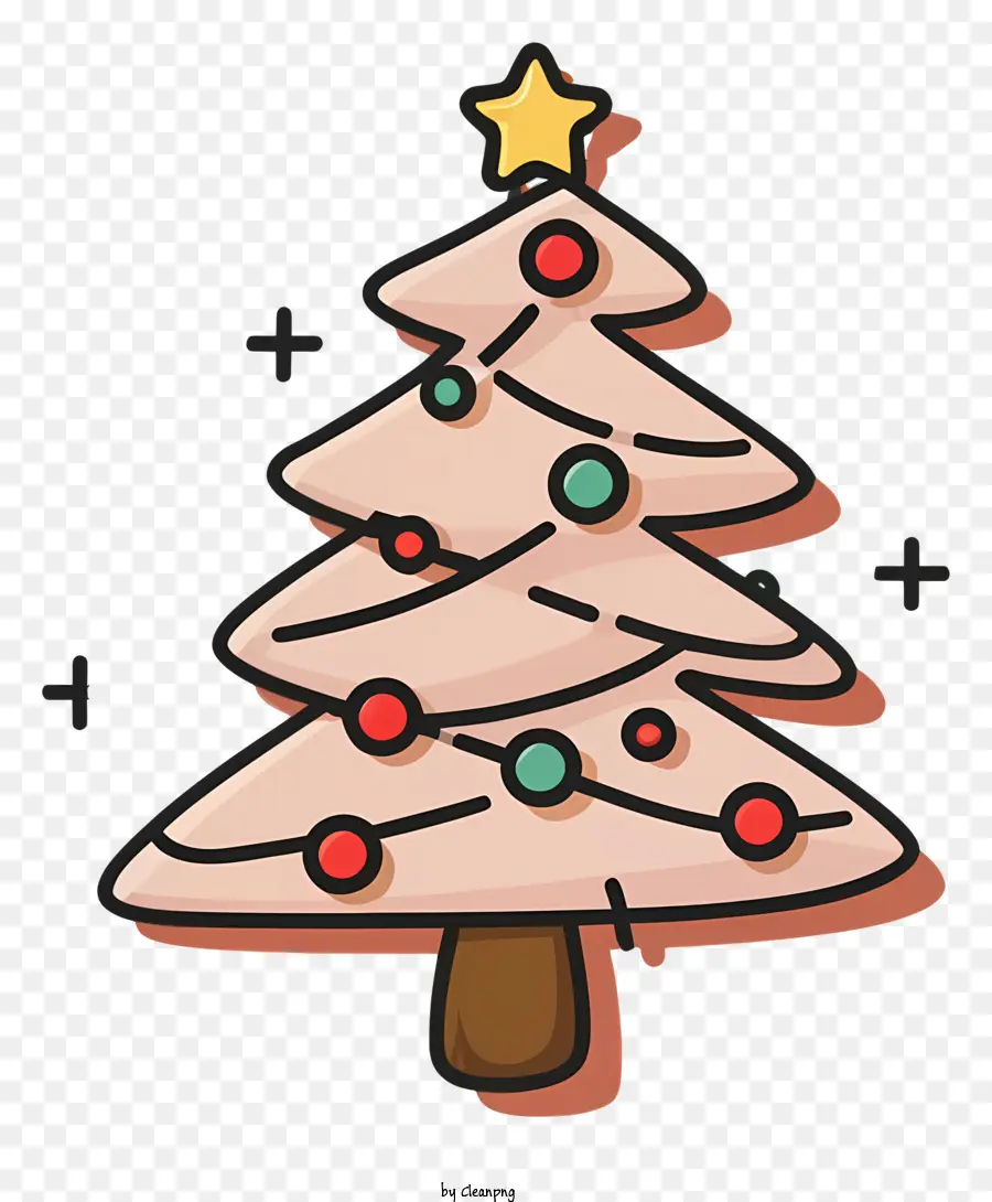 árvore De Natal，Estrela Decoração PNG