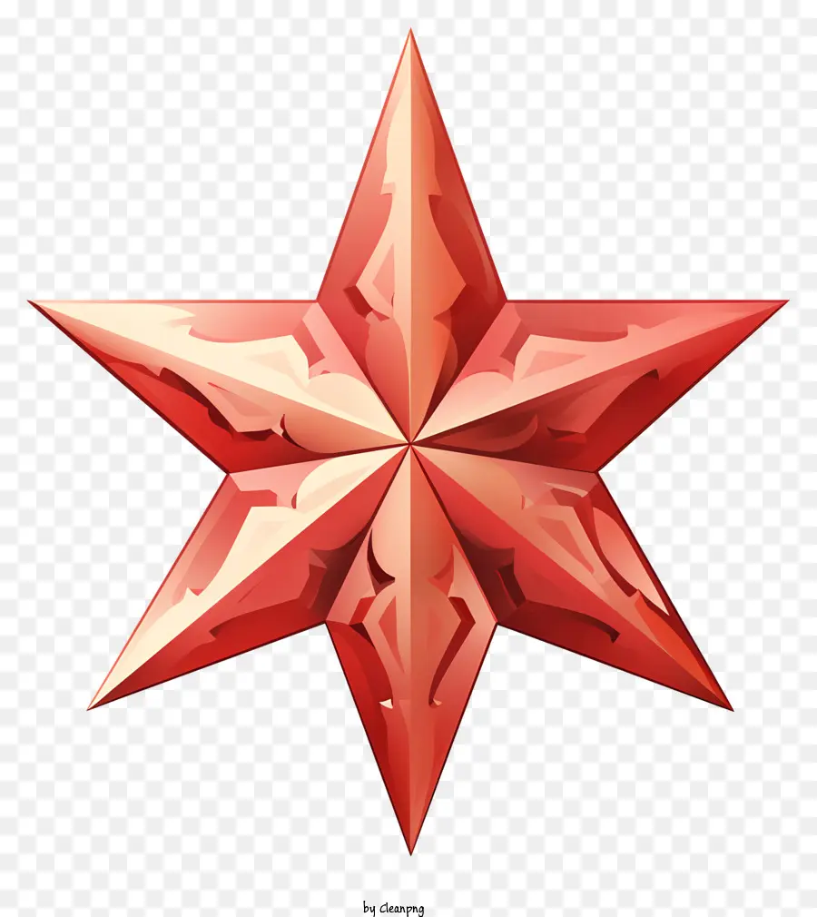 Estrela Vermelha，Estrela Tridimensional PNG