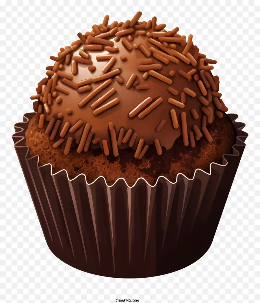 Cupcake De Chocolate，Glacê De Chocolate PNG