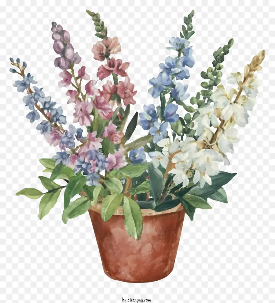 Flores Coloridas，Flores Em Vasos PNG