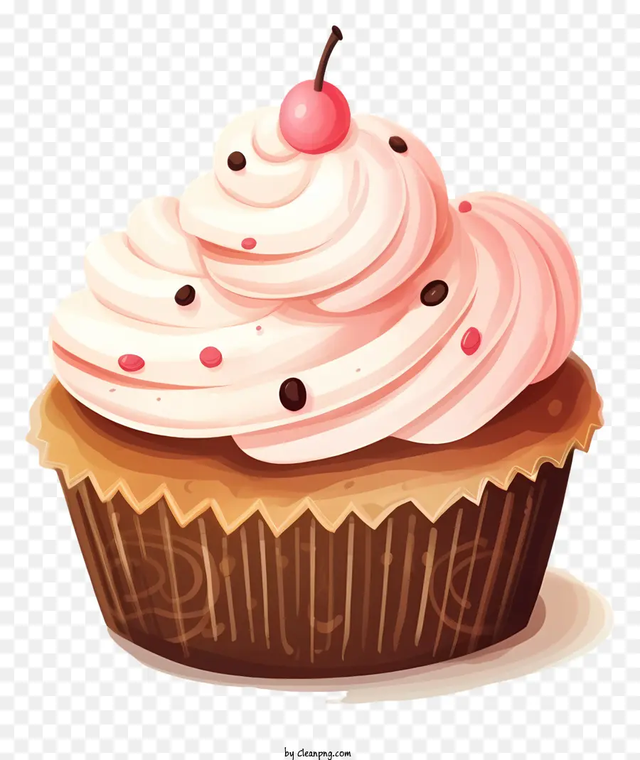 Cupcake De Chocolate，Geada Branca PNG