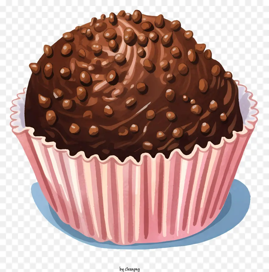 Cupcake De Chocolate，Cupcake Com Lascas De Chocolate PNG
