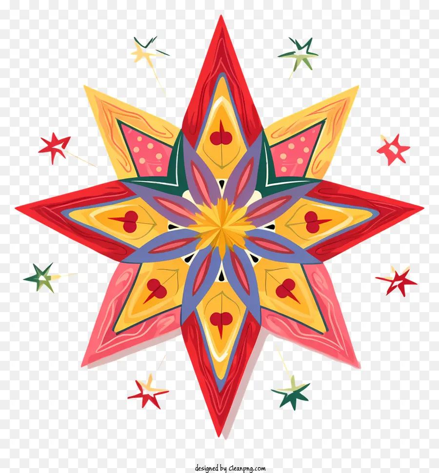 Ornamento Colorido，Decoração Em Forma De Estrela PNG