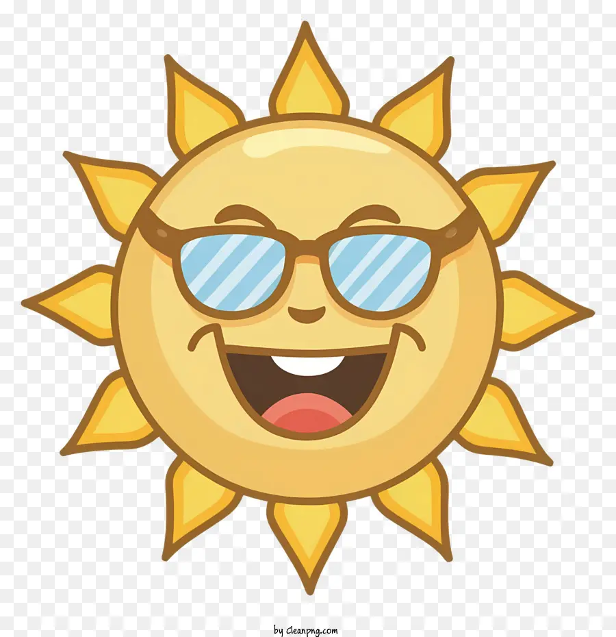 Sol Sorridente，Sol Com óculos De Sol PNG