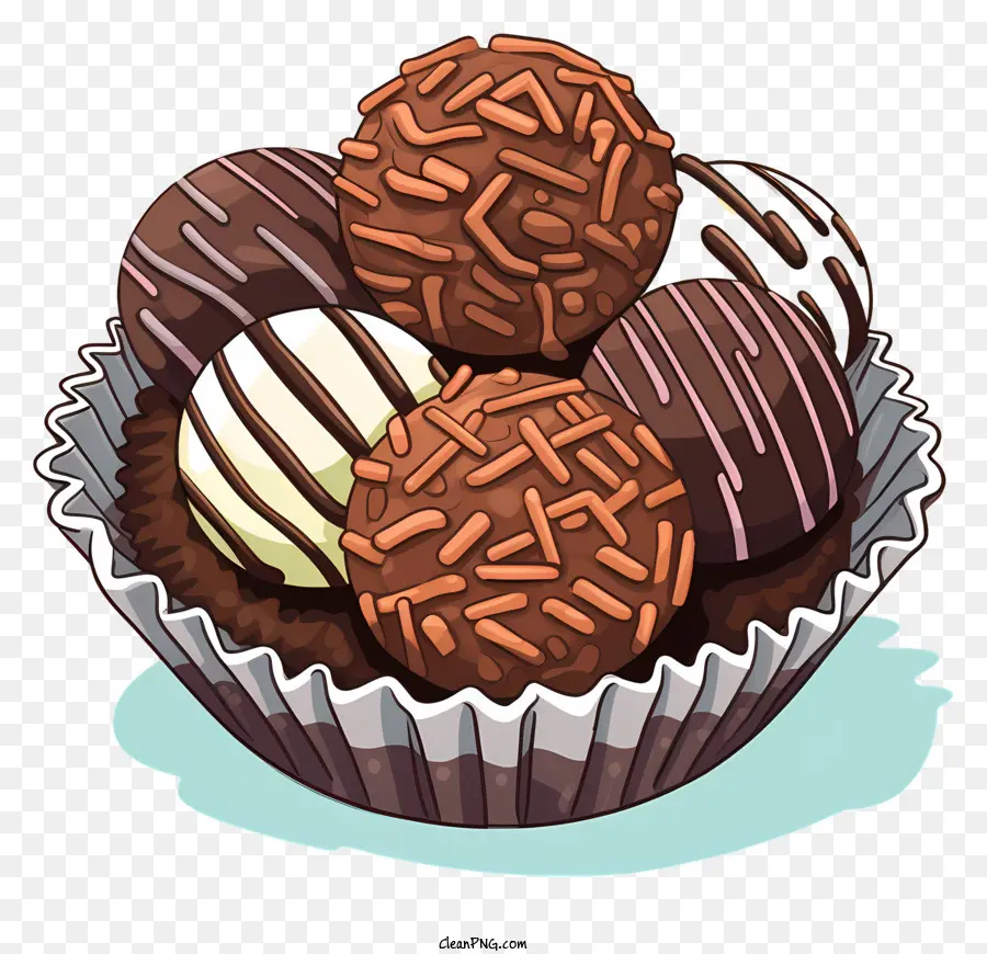 Bolo De Chocolate，Trufas Variadas PNG