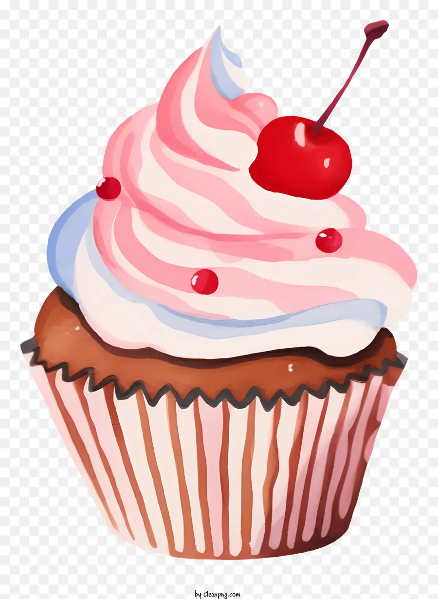 Cupcake De Chocolate，Geada Branca PNG