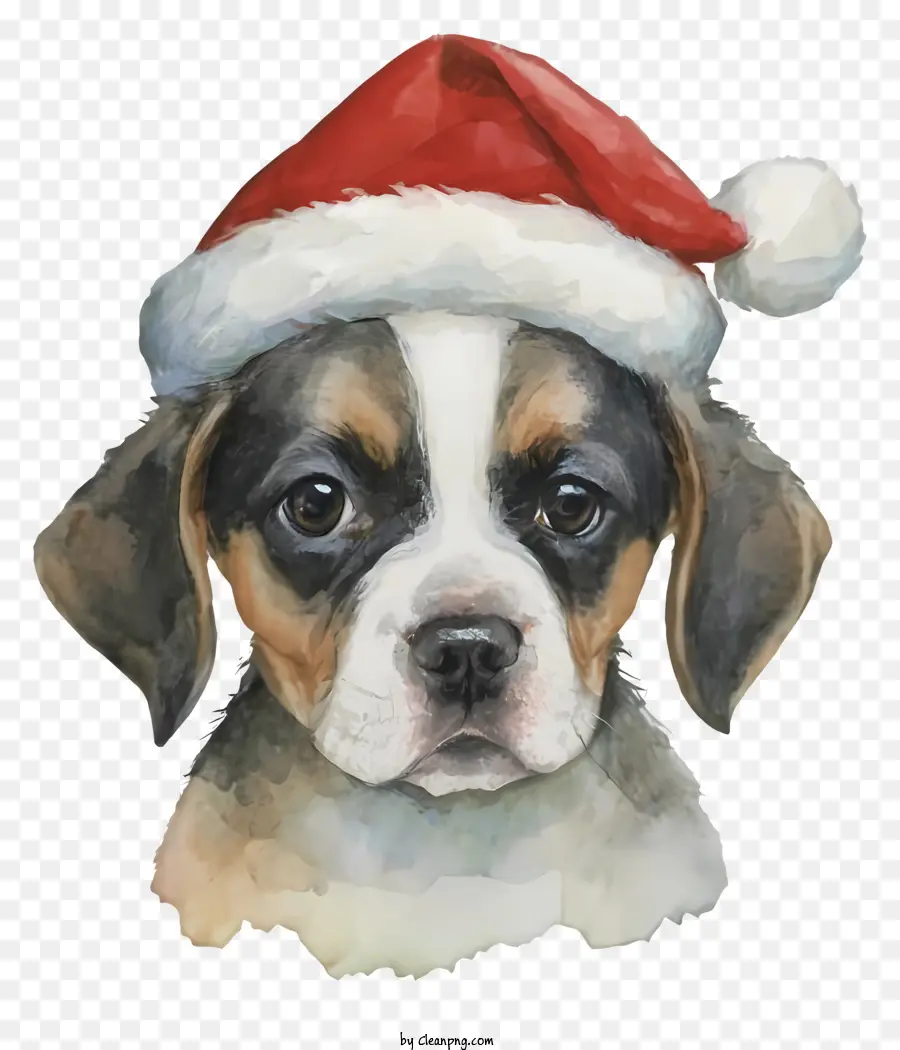 Pintura De Um Beagle，Papai Noel Em Beagle PNG