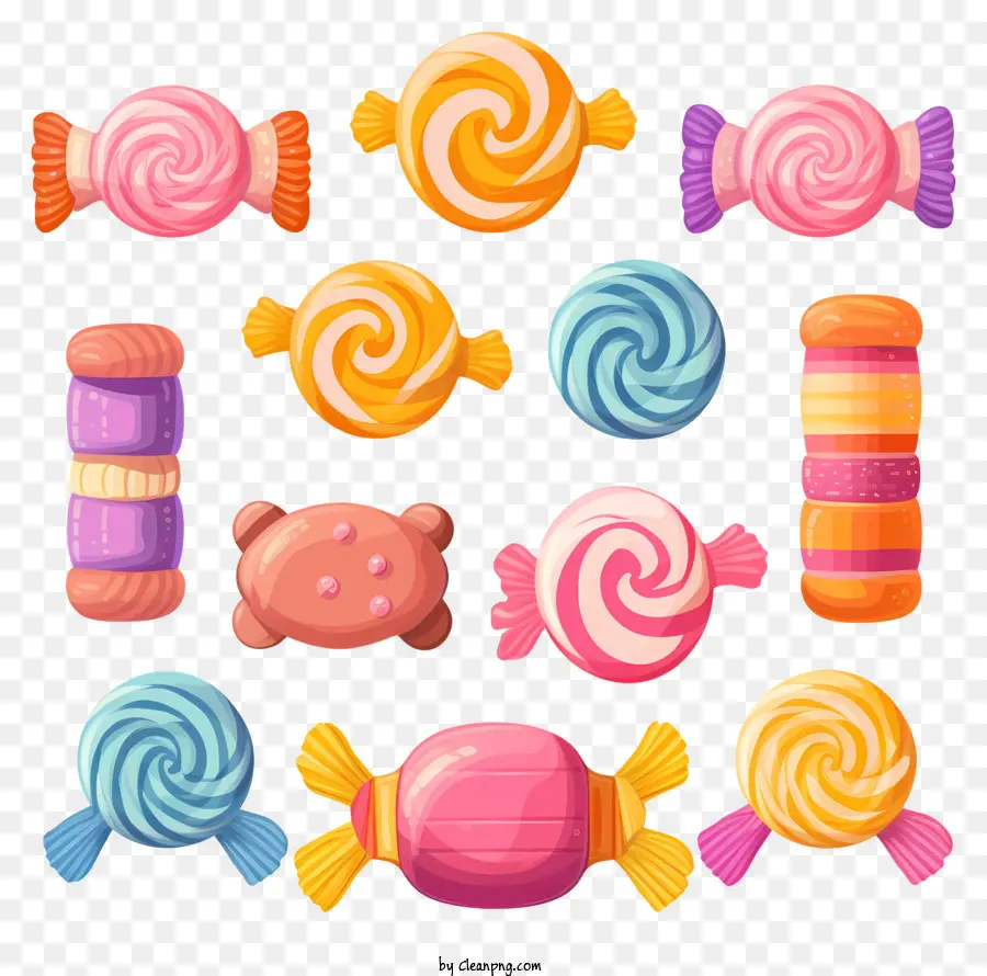 Pirulitos，Doces Coloridos PNG