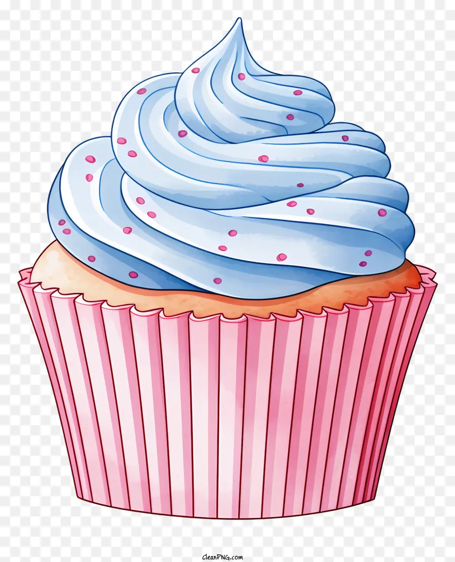 Cor De Rosa Cupcake，Geada Branca PNG