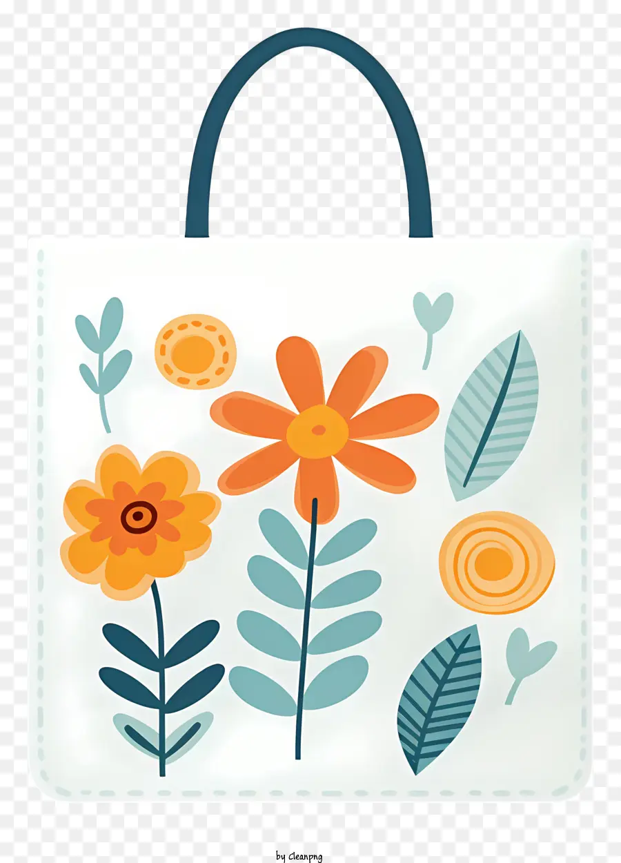 Bolsa De Compras Floral，Bolsa PNG