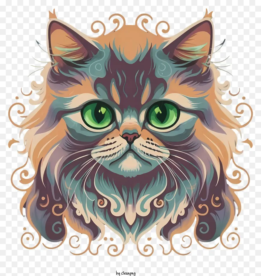 Olhos Verdes Gatos，Gato De Pele Encaracolada PNG