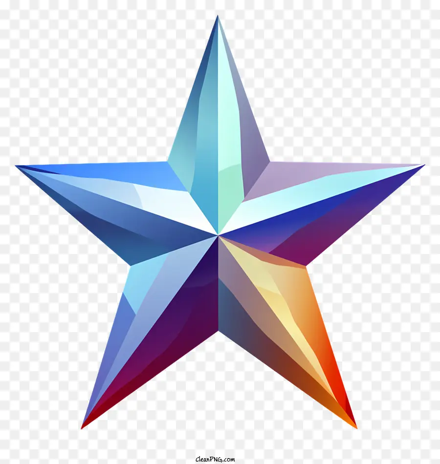 Estrela Colorida，Estrela Tridimensional PNG