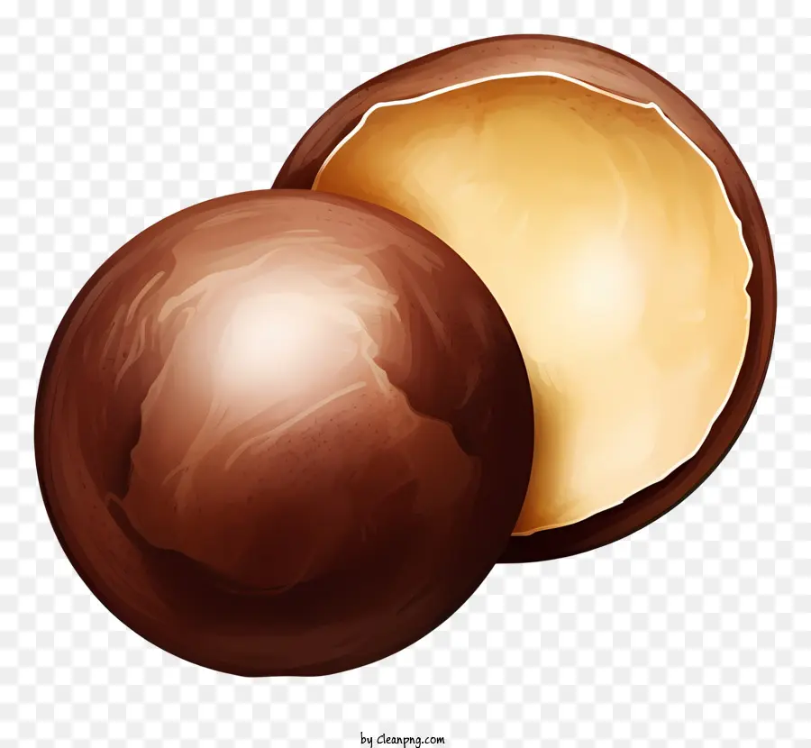 Nozes De Chocolate，Porca Dividida PNG