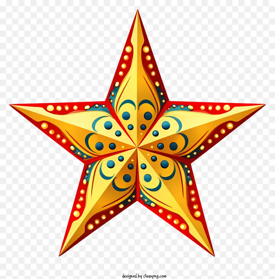 Estrela Dourada，Padrões Decorativos PNG