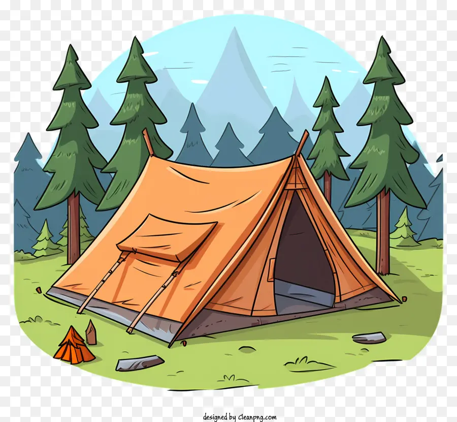 Cartoon Tenda，Montanha PNG