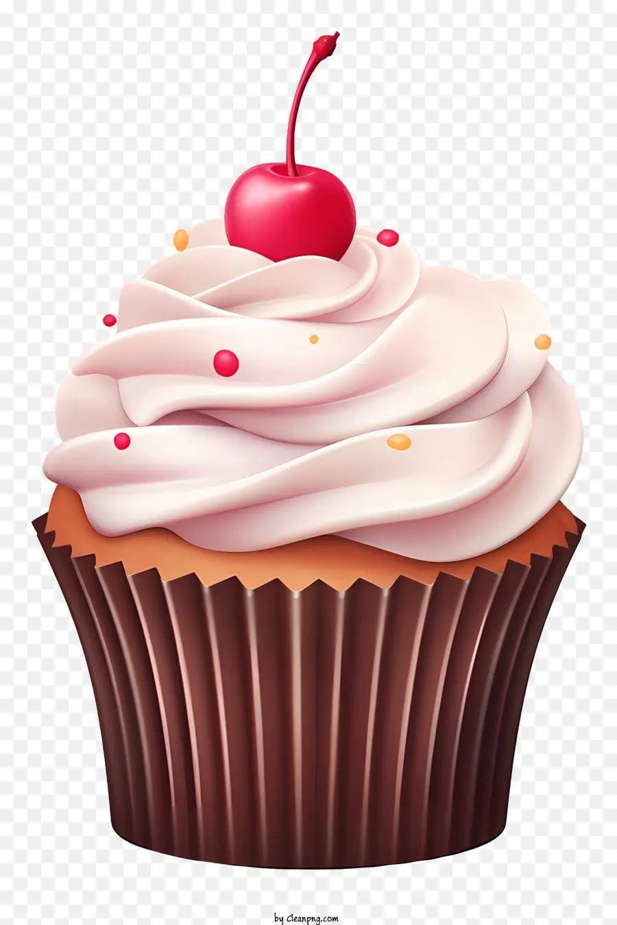 Bolinho De Chocolate，Cupcake Com Cereja PNG