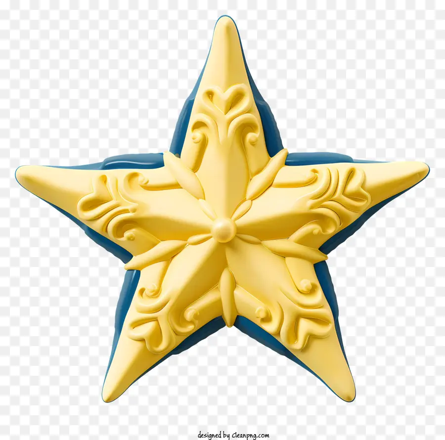 Estrela Amarela E Azul，Forma Decorativa PNG