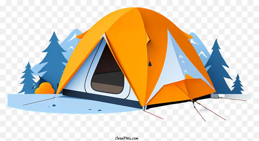 Barraca De Camping，Tenda De Lona Laranja PNG