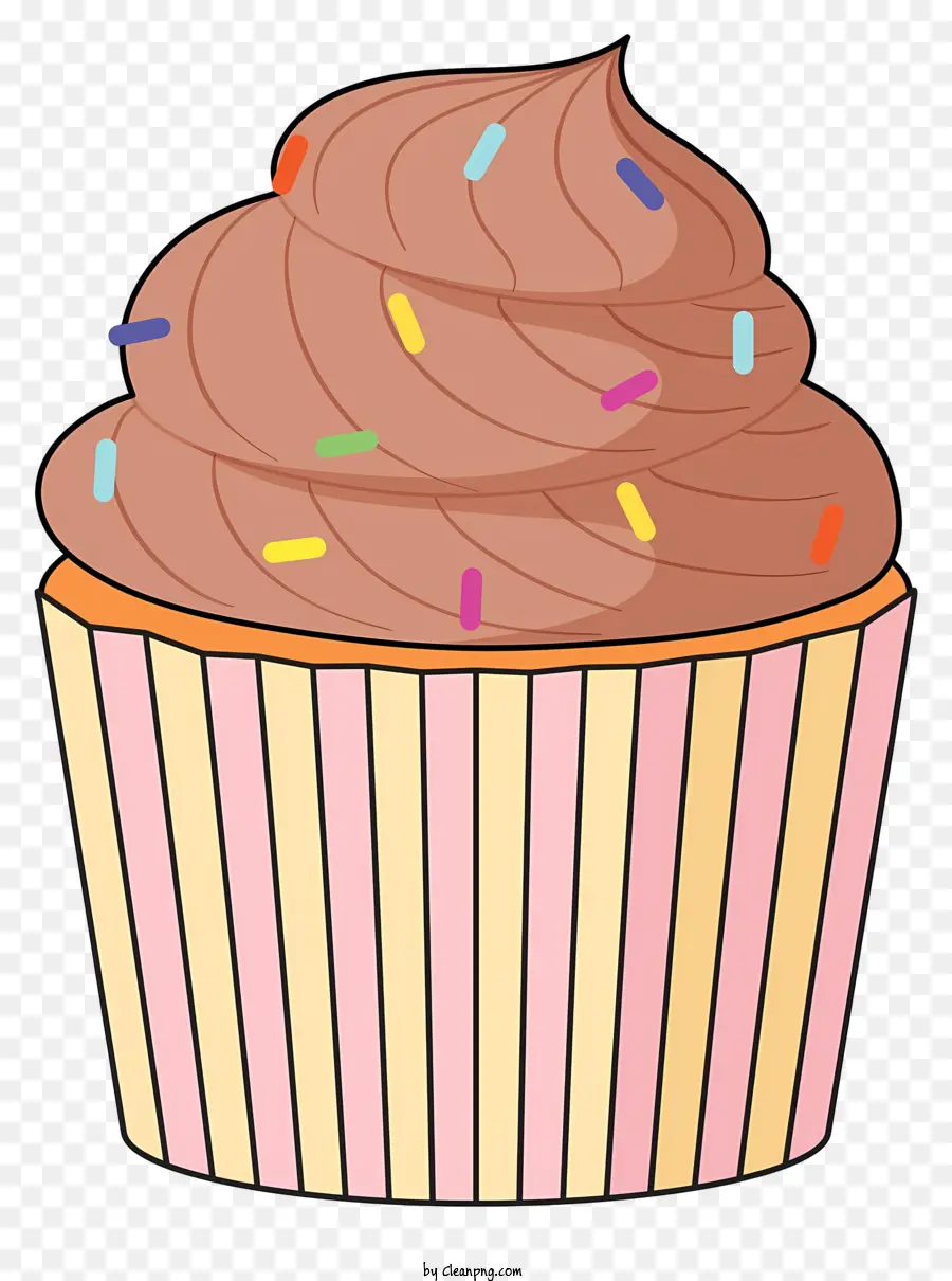 Cupcake De Chocolate，Glacê De Chocolate PNG