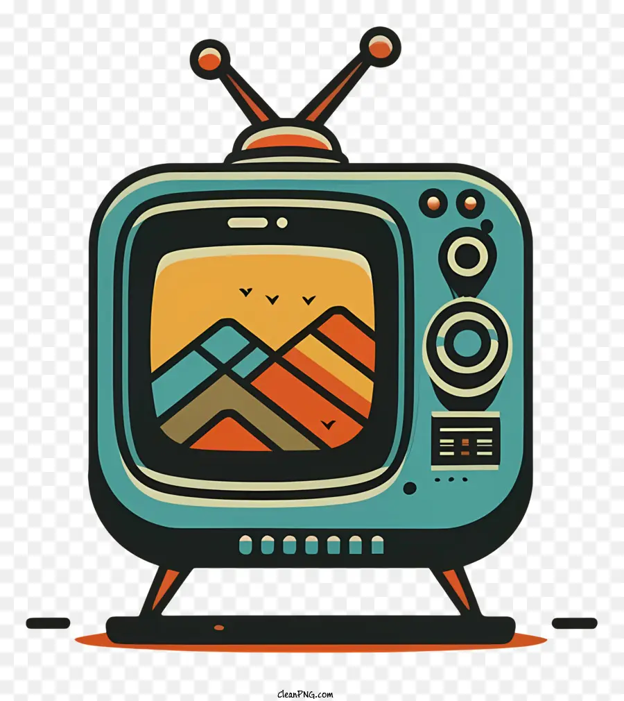 Vintage Televisão，Tela Preta E Branca PNG
