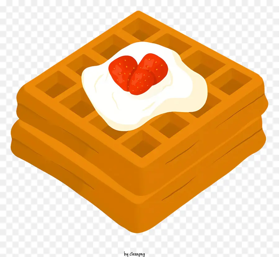 Waffle，Waffle Em Forma De Coração PNG