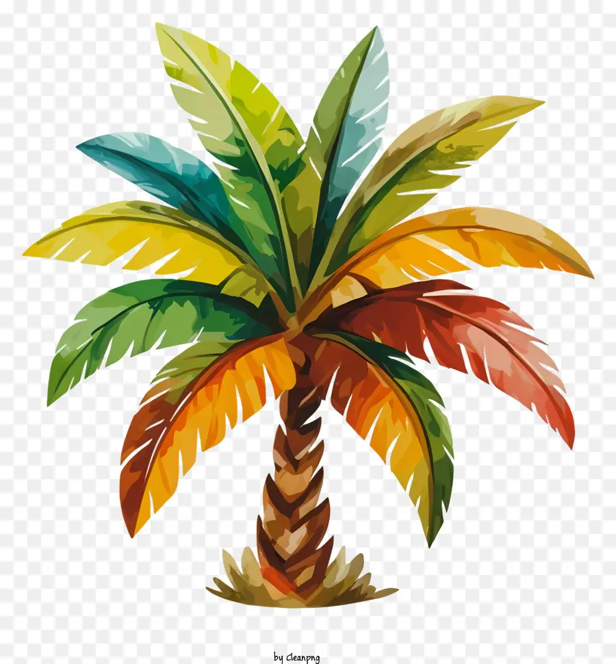 Palmeira Tropical，Colorido Folhas PNG