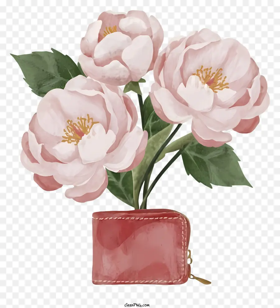 Ramalhete，Flores Rosa Em Vaso PNG