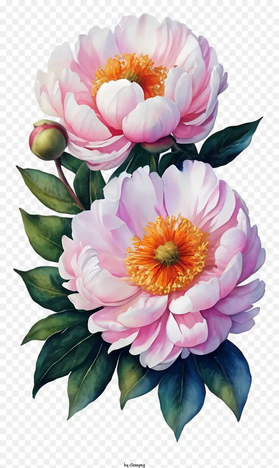 Peônia Flores，Pintura PNG