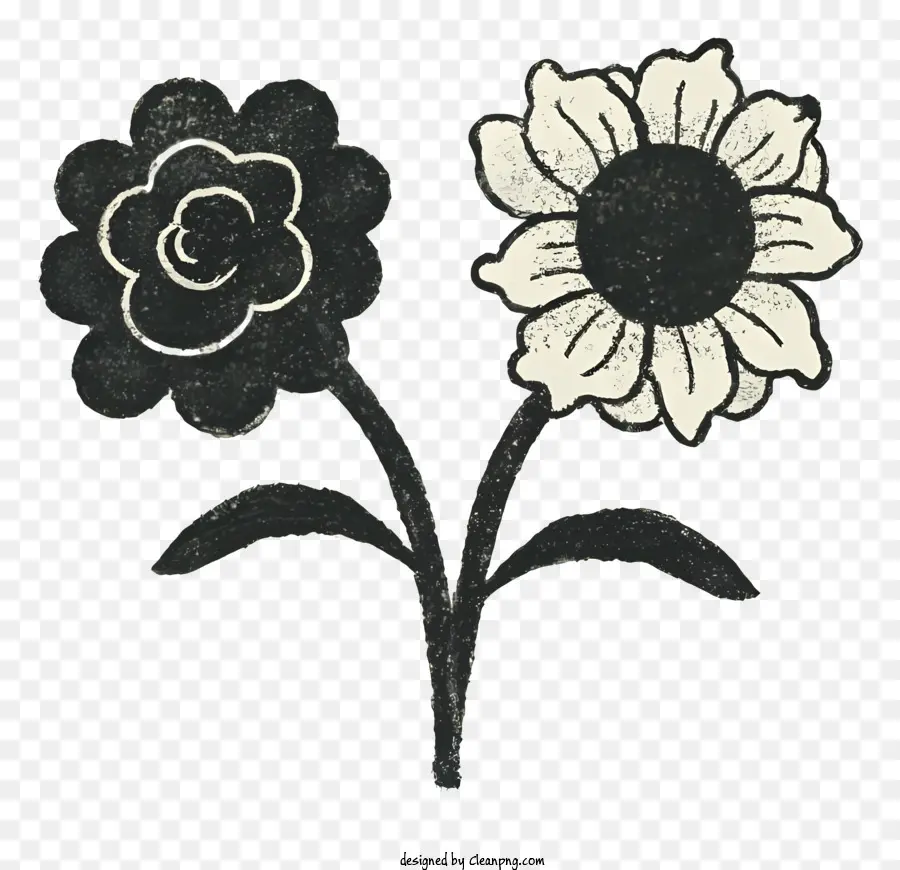 Flores Em Preto E Branco，Flores PNG