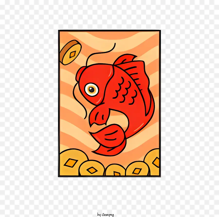 Peixes Pintura，Cores Vermelhas E Pretas PNG