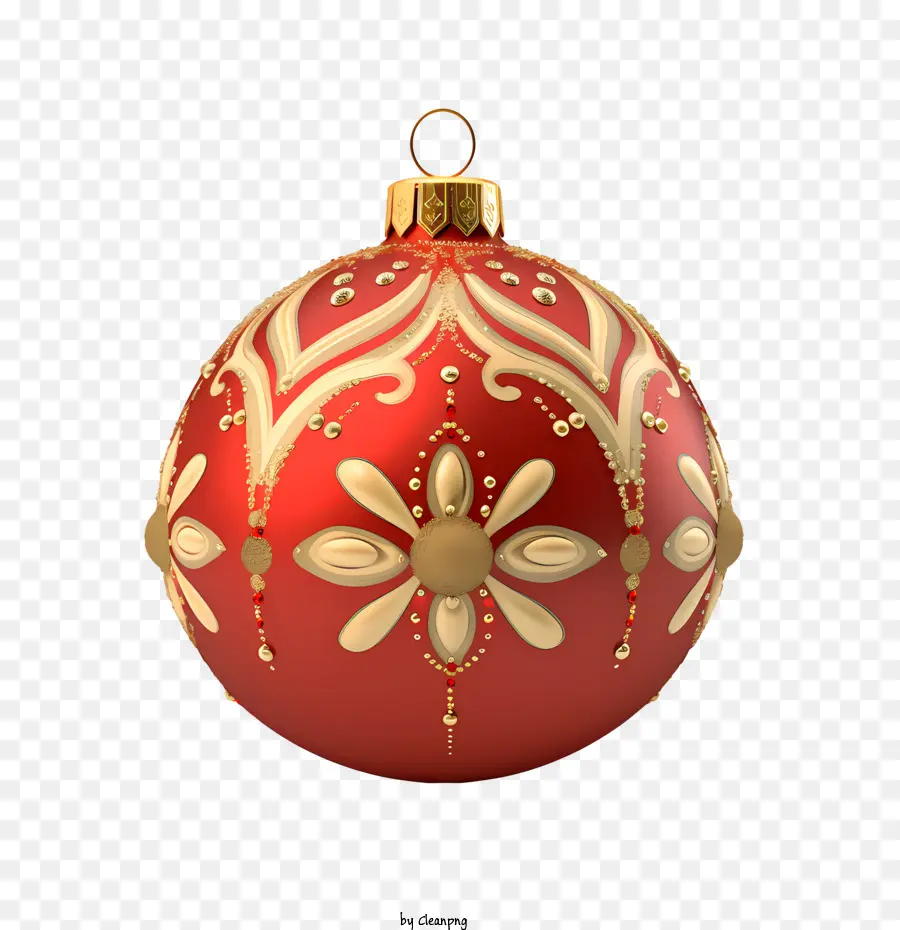 Bola De Natal，Ornamento Vermelho E Dourado PNG