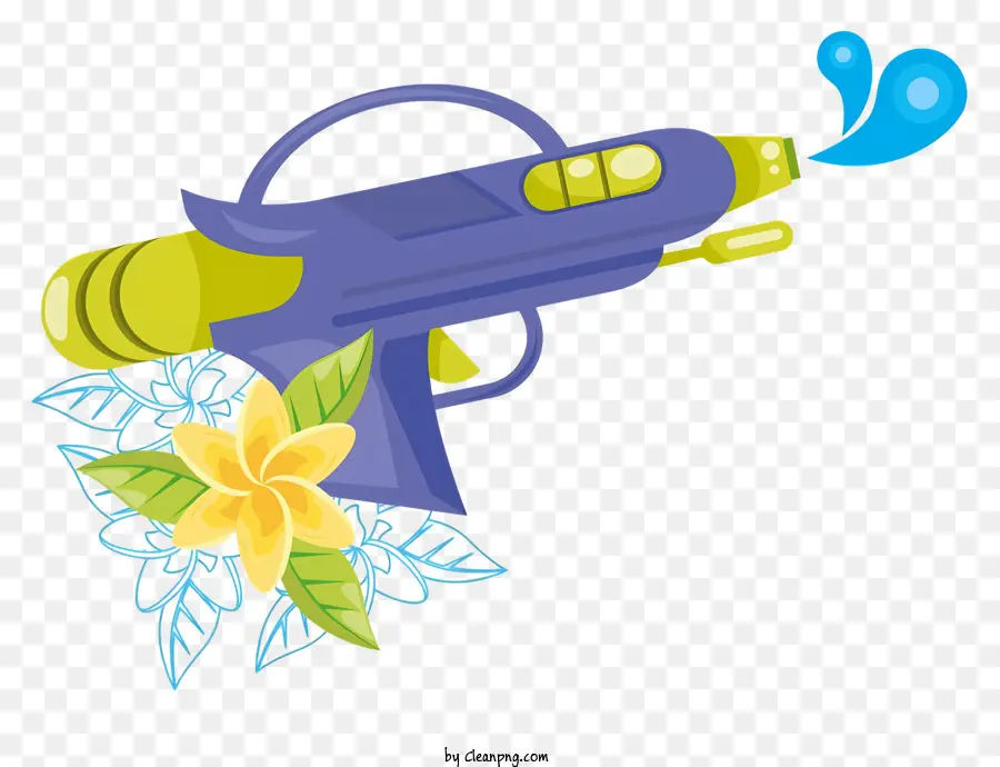 Pistola De água，Flor Amarela PNG
