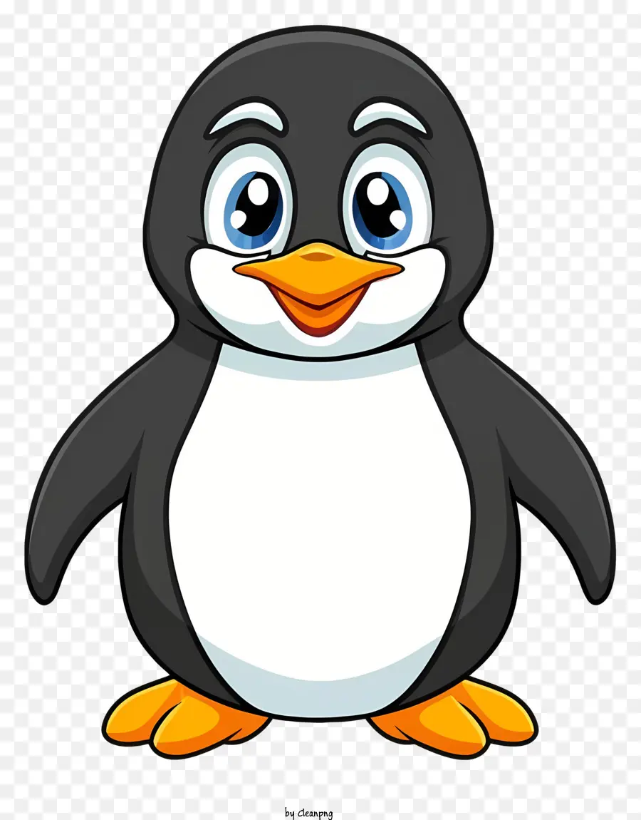Cartoon Penguin，Pinguim Com Longo PNG