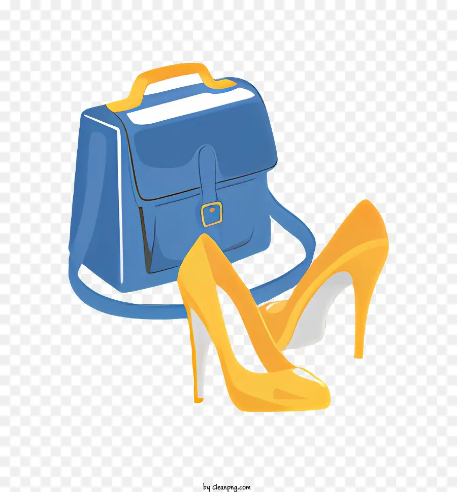 Bolsa Azul，Bolsa Azul E Sapatos Amarelos PNG