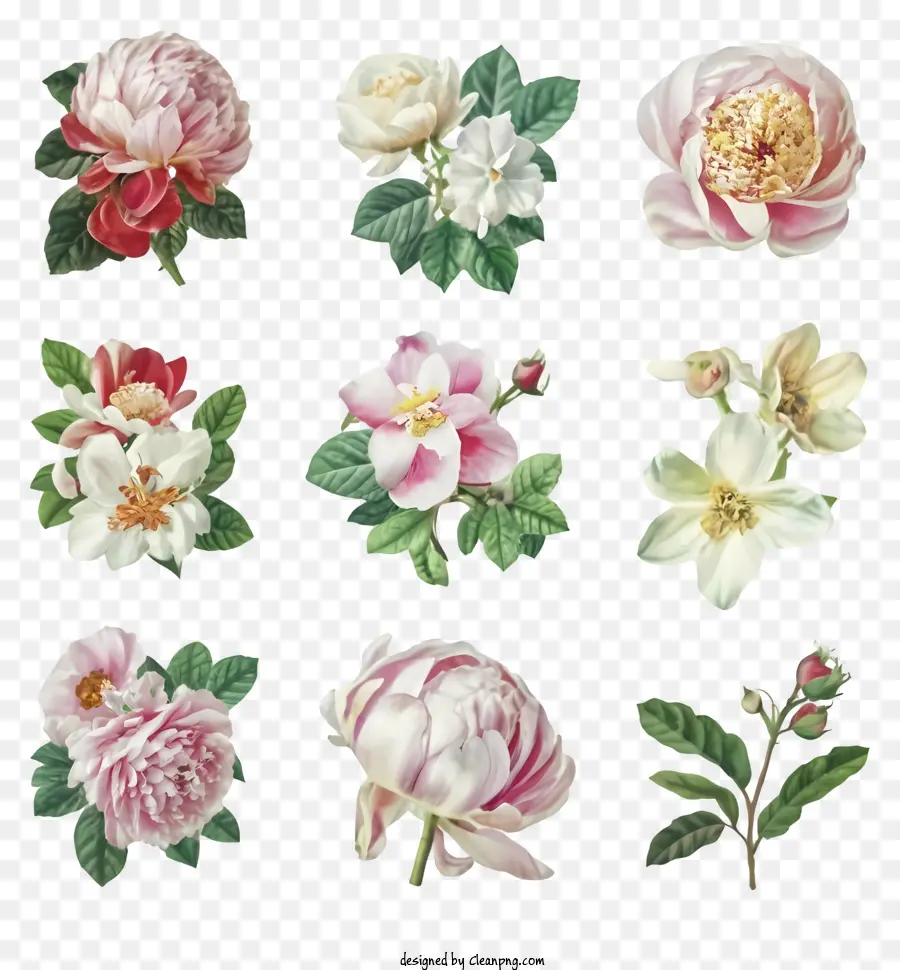Rosas Cor De Rosa，Rosas Brancas PNG