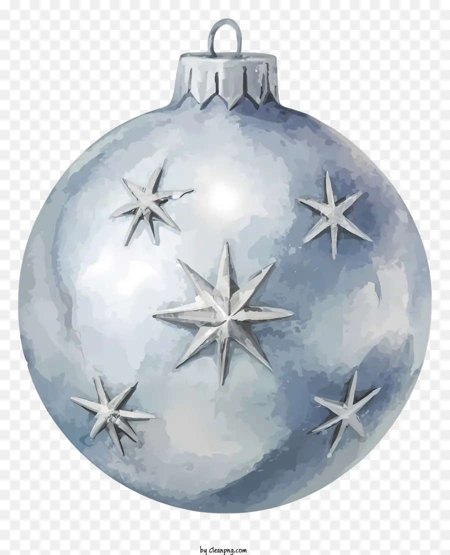 Ornamento De Natal Branco，Ornamento De Bola Com Estrelas PNG