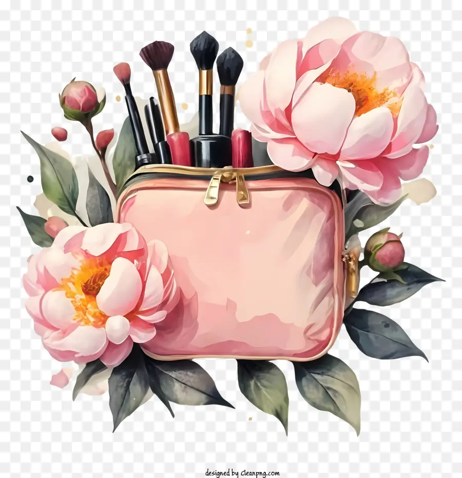 Bolsa De Maquiagem Rosa，Rose Bouquet PNG
