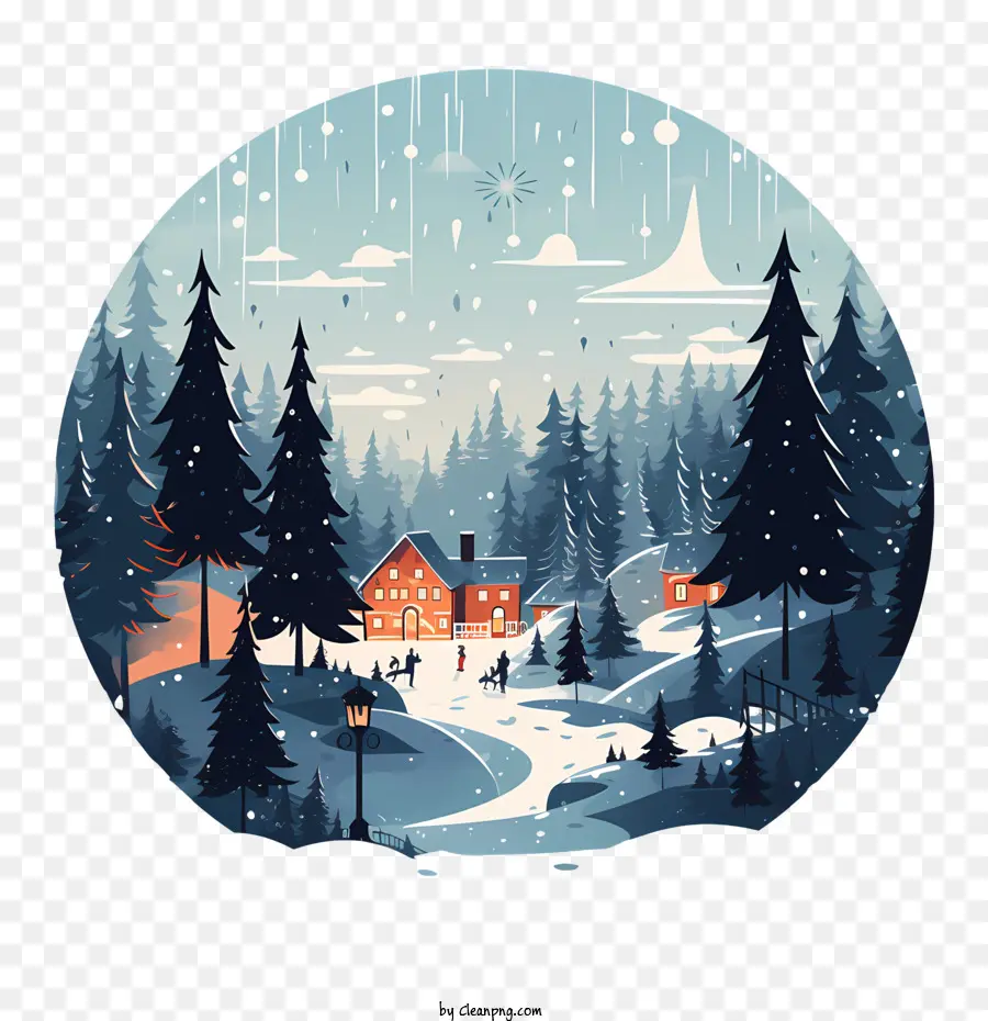 Feliz Natal，Paisagem De Inverno PNG