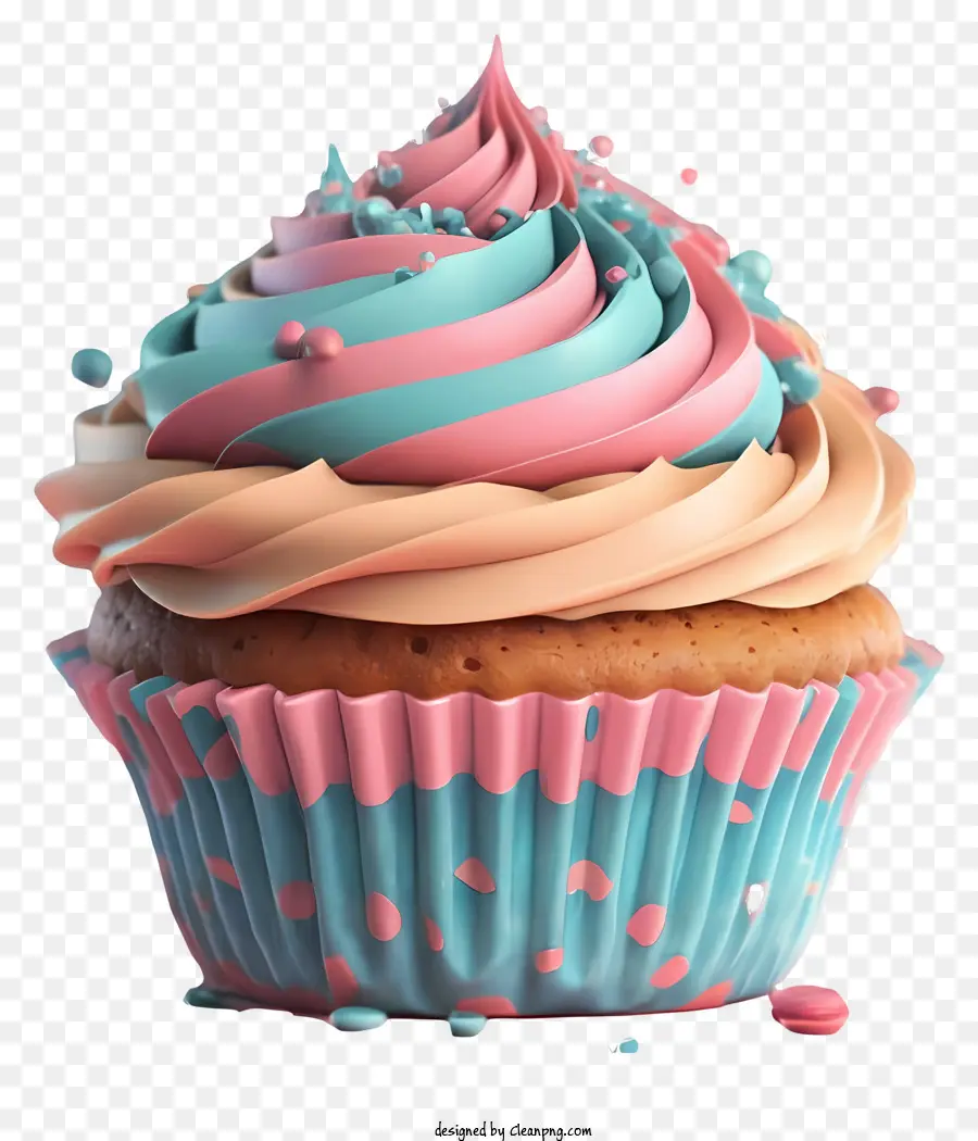 Cupcake，Geada Colorida PNG