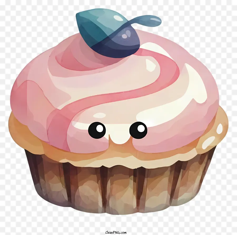 Cor De Rosa Cupcake，Cupcake De Blueberry PNG