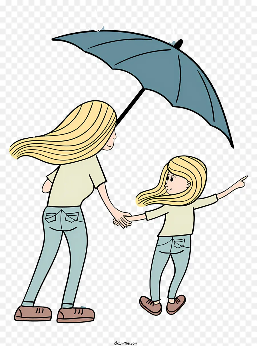 Mãe E Filho，Guarda Chuva PNG