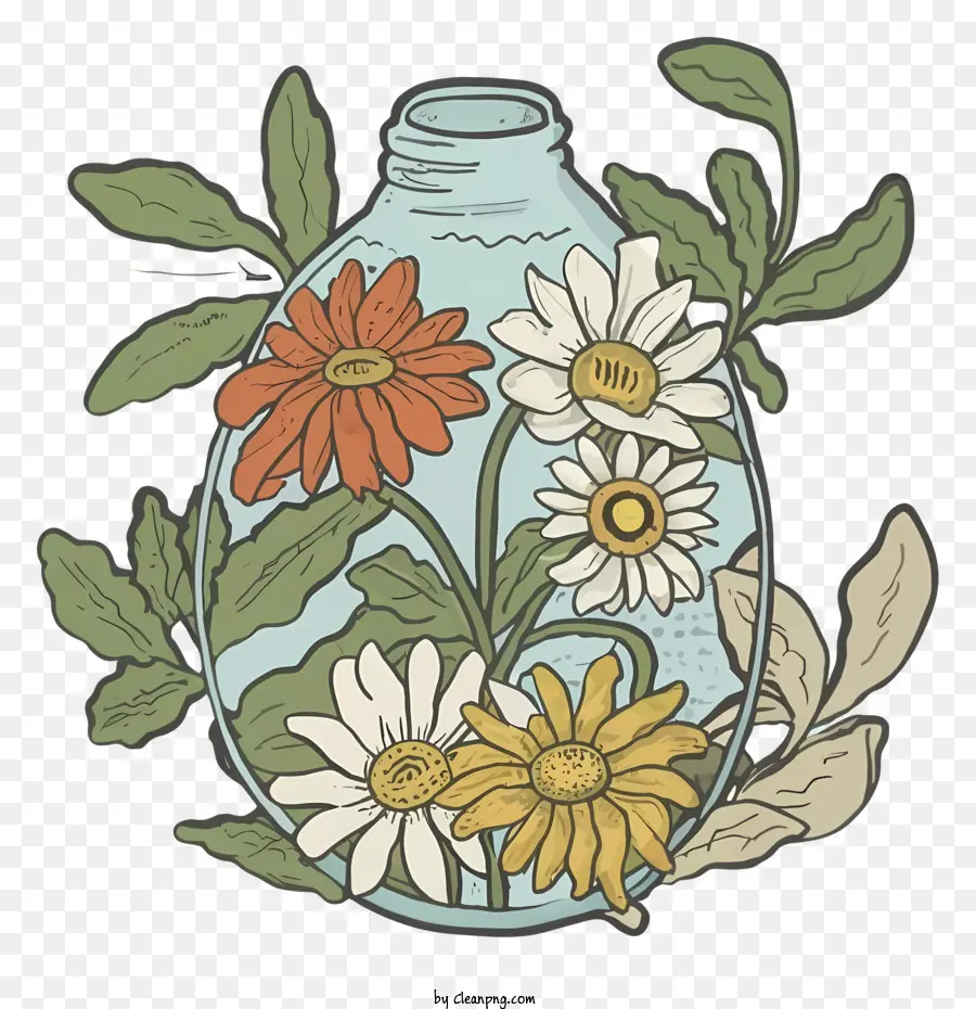 Vaso Com Flores，Flores Em Garrafa PNG