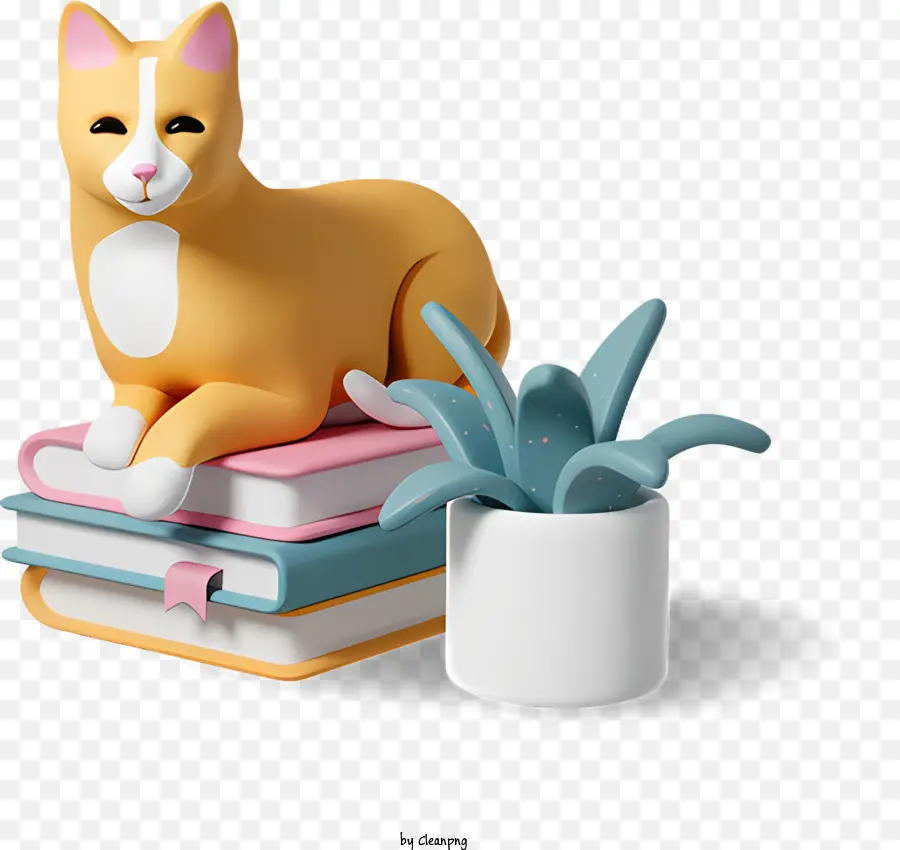 Gato Sentado，Gato Nos Livros PNG