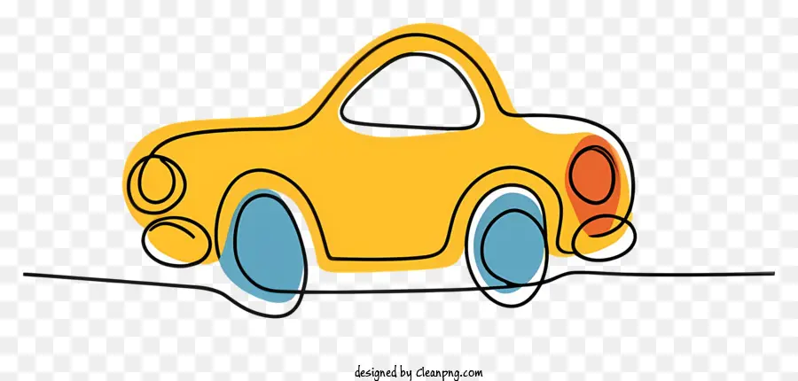 Carro De Desenho Animado，Carro Amarelo PNG